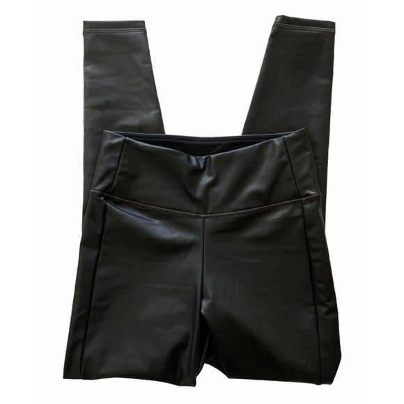 Athleta black faux leather leggings small - Picture 5 of 9